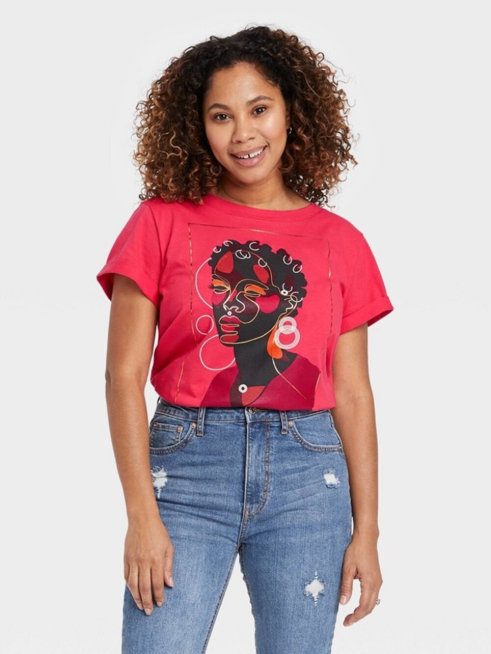 Black History Month Women' Family Moment Beautiful Woman Short Sleeve Tee - Pink
